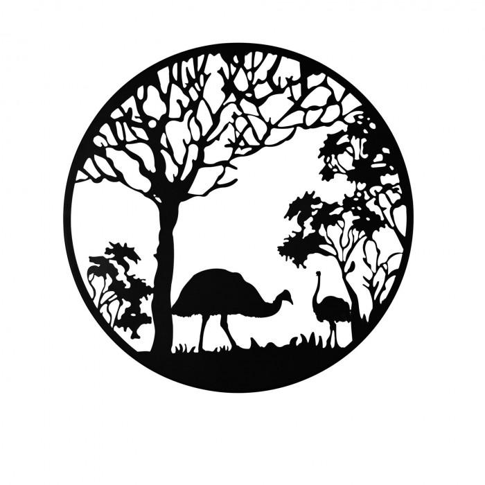 Country Living Metal Wall Art 40cms - Ostrich