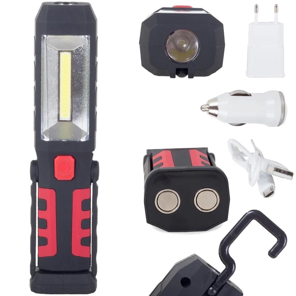 NEEDIVYOU LED Work Light with Dual Magnetic Base, Flexible Stand, USB Charging, and Compact Design