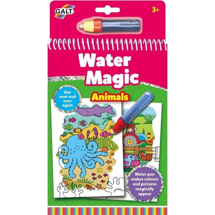 GALT A3079H - Animals - Sturdy Spiral Notebook with 6 Reusable Pictures To Color with the Water Pen