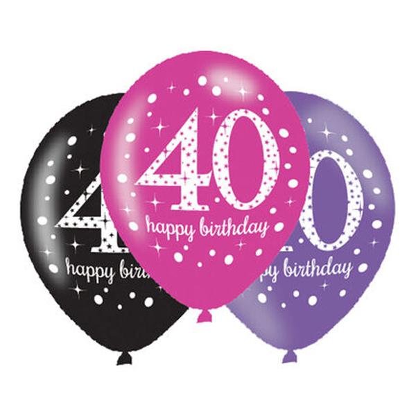 Amscan Latex 40th Birthday Balloon (Pack of 6)