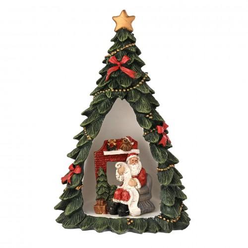Regal Tidings Christmas Tree With Mini Santa List Scene and LED