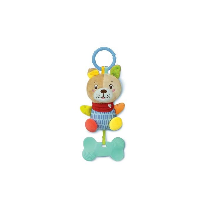 Toy for Child - CLEMENTONI - Soft Puppy Rattle - Soft Fabric - White - 20 Cm