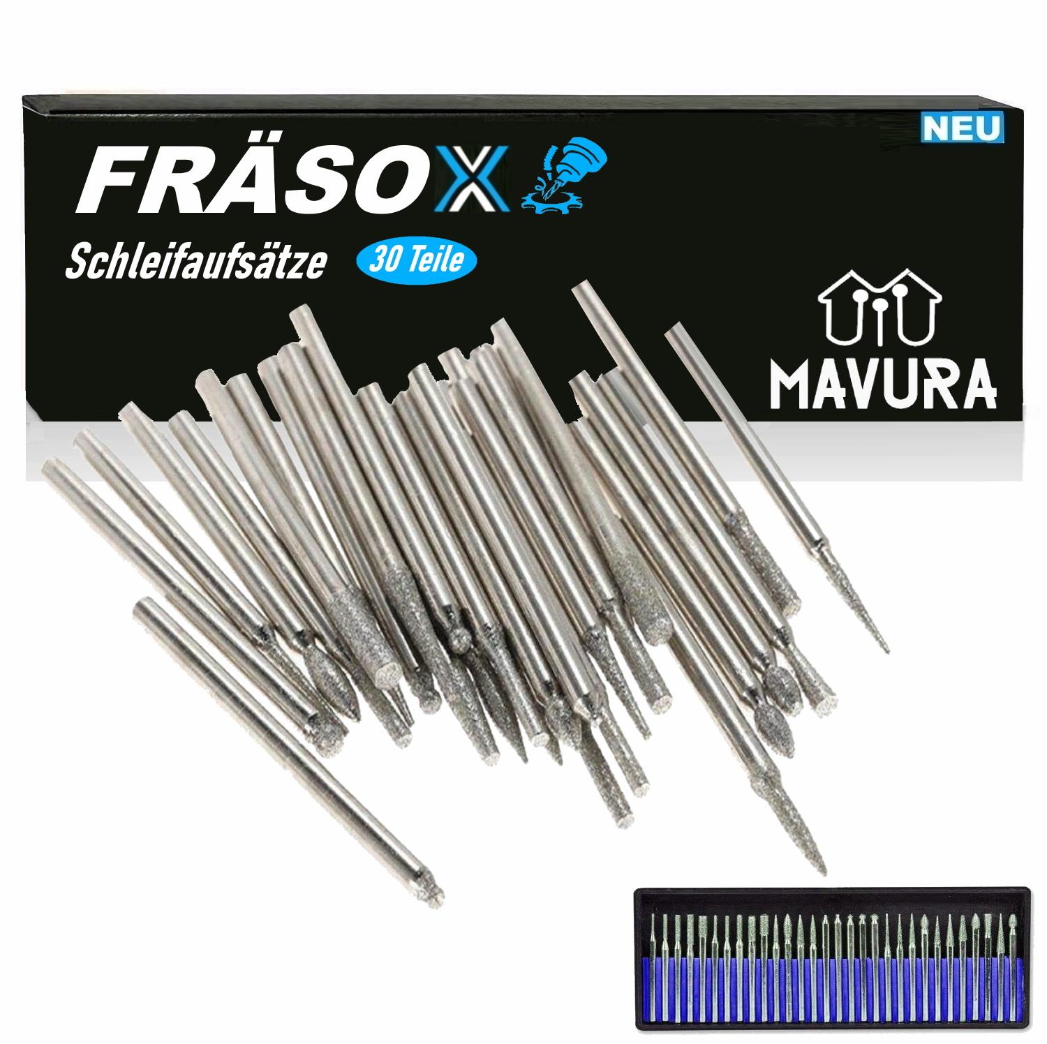 FRÄSOX Diamond Milling Cutter Set Grinder Engraver Diamond File Drill Set for Dremel