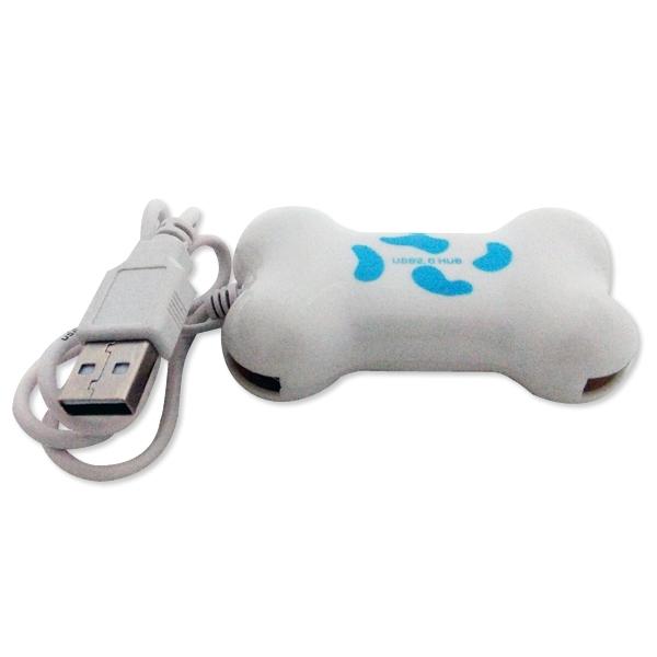 Bone Shaped Hub 4 USB Ports Green USB Multiplier