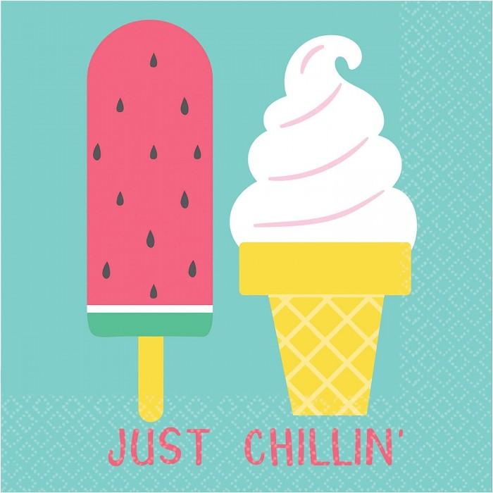Amscan Just Chillin' Ice Cream Summer Napkins (Pack of 16)