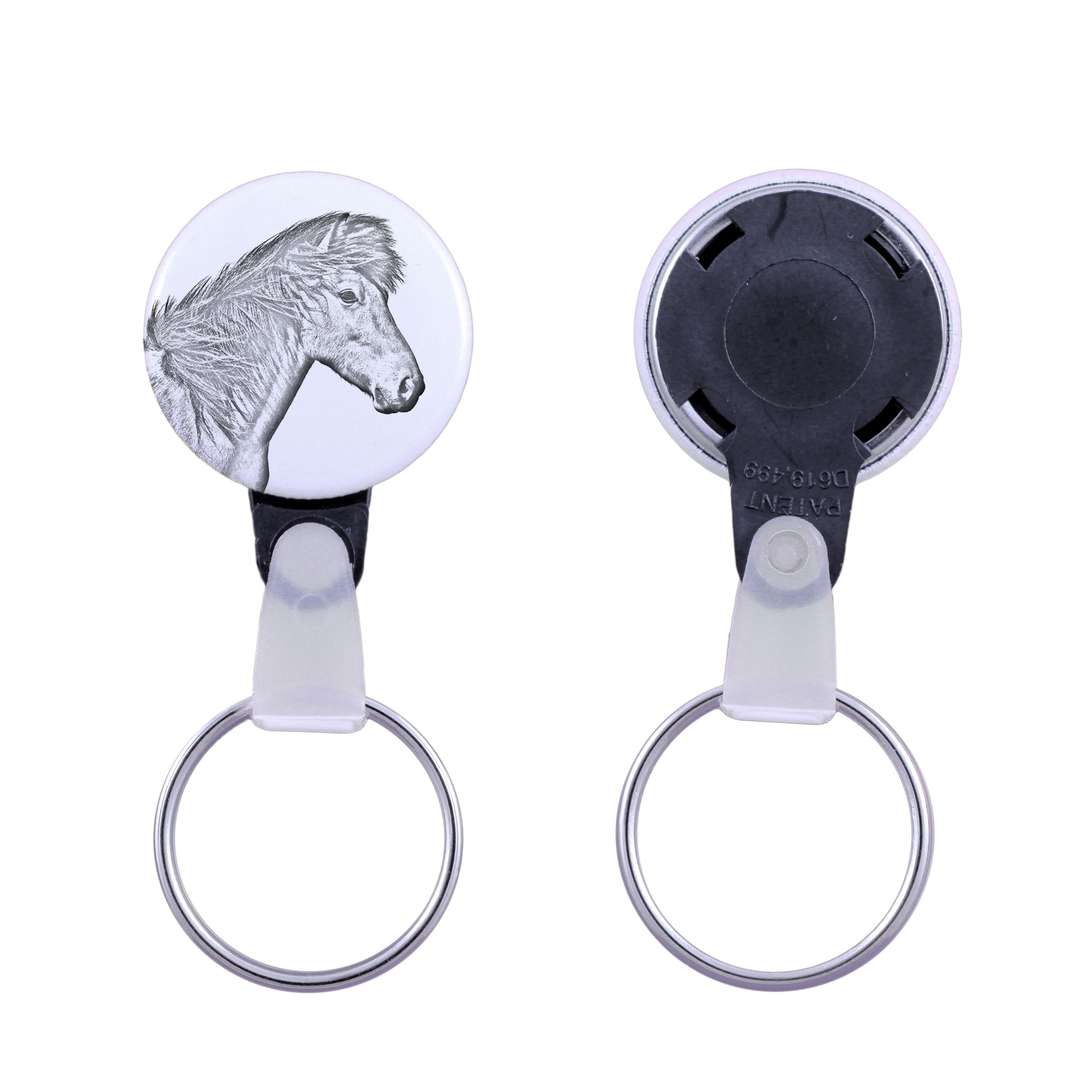 Icelandic Horse - Unique Keychain with a Horse Picture, Handmade Product, Light and Handy Pendant from Art-Dog Brand