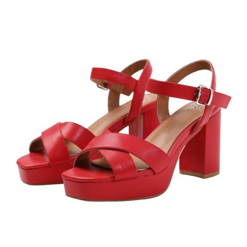 Where's That From Womens/Ladies Marcia PU Strappy Wide Platform Block High Heels