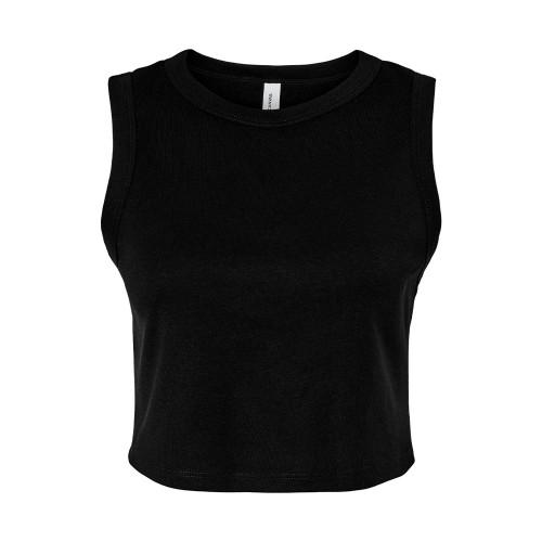 Bella + Canvas Womens/Ladies Plain Micro-Rib Muscle Crop Top