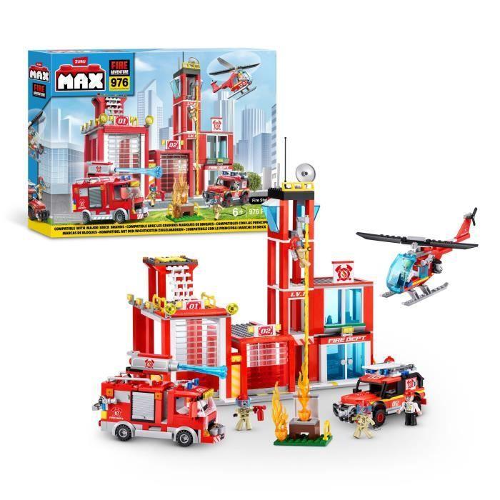 Construction Set - ZURU - Fire Station Large (976 Pieces) - Create a Fire Station with Vehicles and Accessories