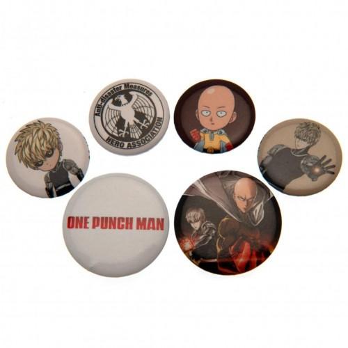 One Punch Man Anime Manga Button Badge Set (Pack Of 6)