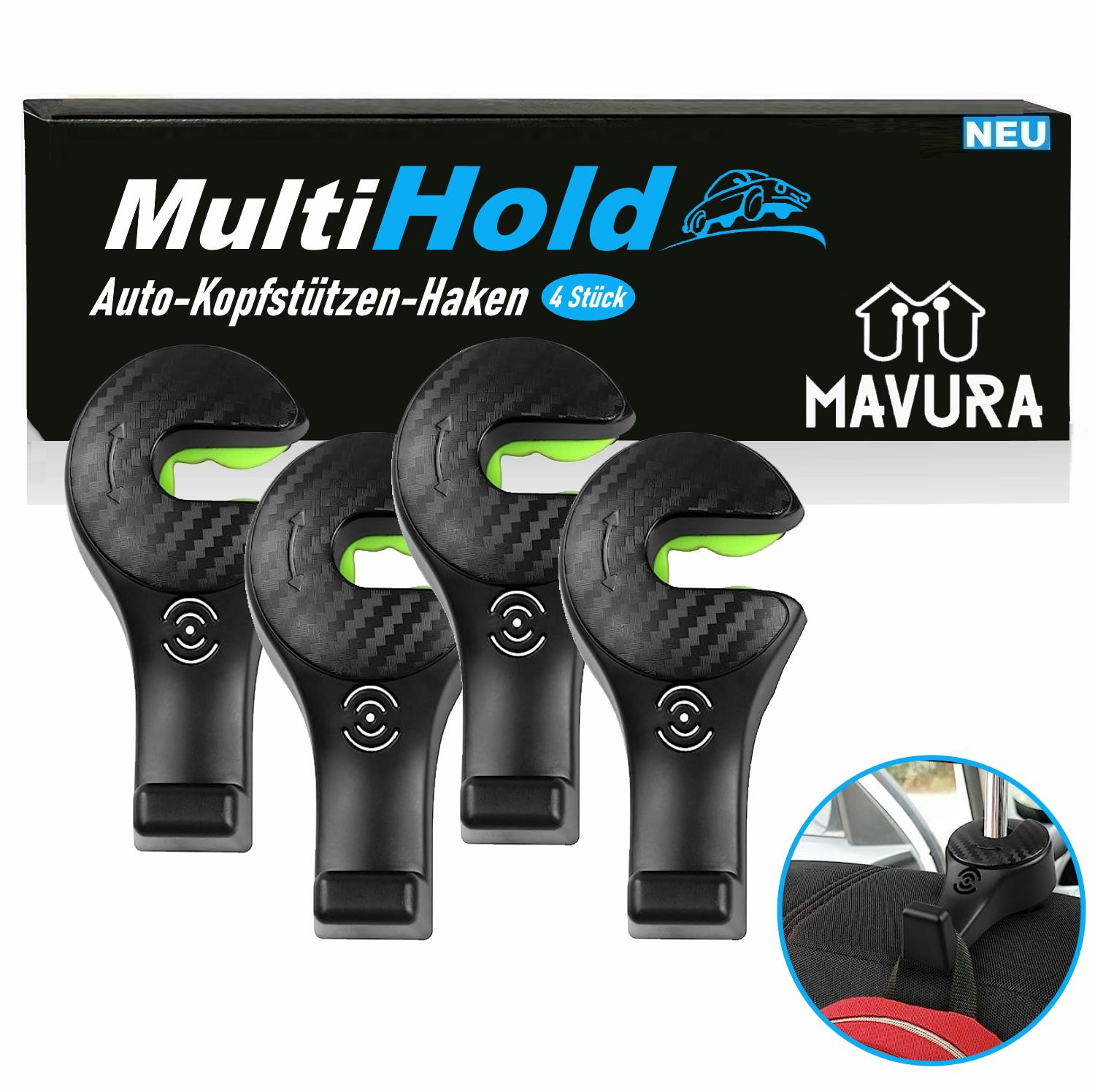 MULTIHOLD Headrest Holder Car Vehicle Headrest Hook Hanger Bracket 4-pack