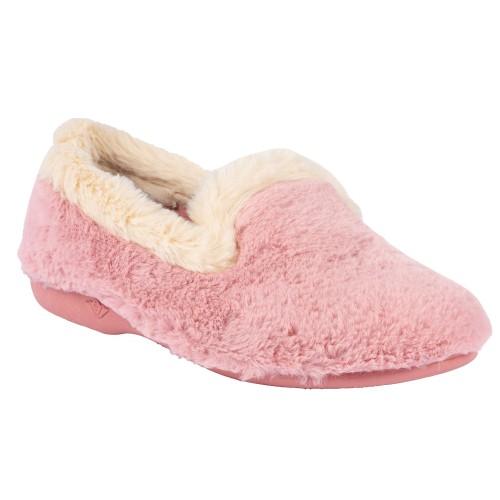 Lunar Womens/Ladies Shake Faux Fur Trim Slippers