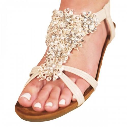 Where's That From Womens/Ladies Diamante Low Wedge Sandals