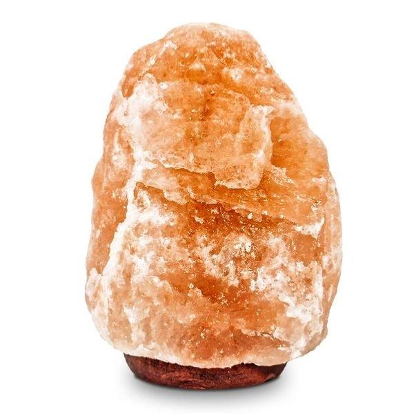 Natural Himalayan Salt Lamp, Wooden Base, Intensity Adjustment
