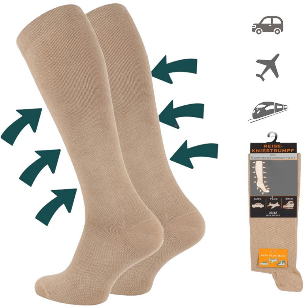 NEEDIVYOU Beige Compression Travel Socks for Women – Sizes 35-38, 39-42, 43-46