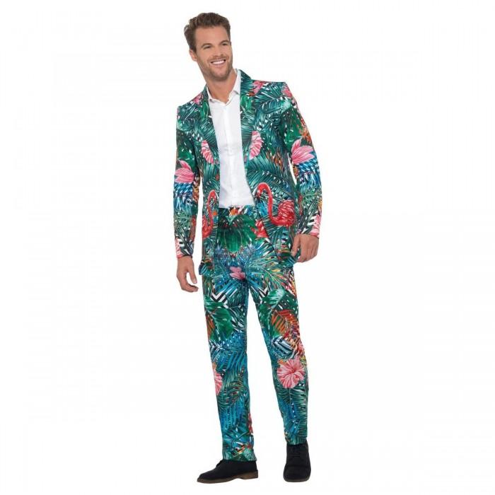 Smiffys Mens Hawaiian Tropical Flamingo Costume Suit