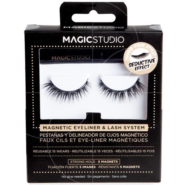 False Eyelashes - Magic Studio - Seductive Effect - Reusable 15 Times - 100% Vegan - Magnetic Eyeliner