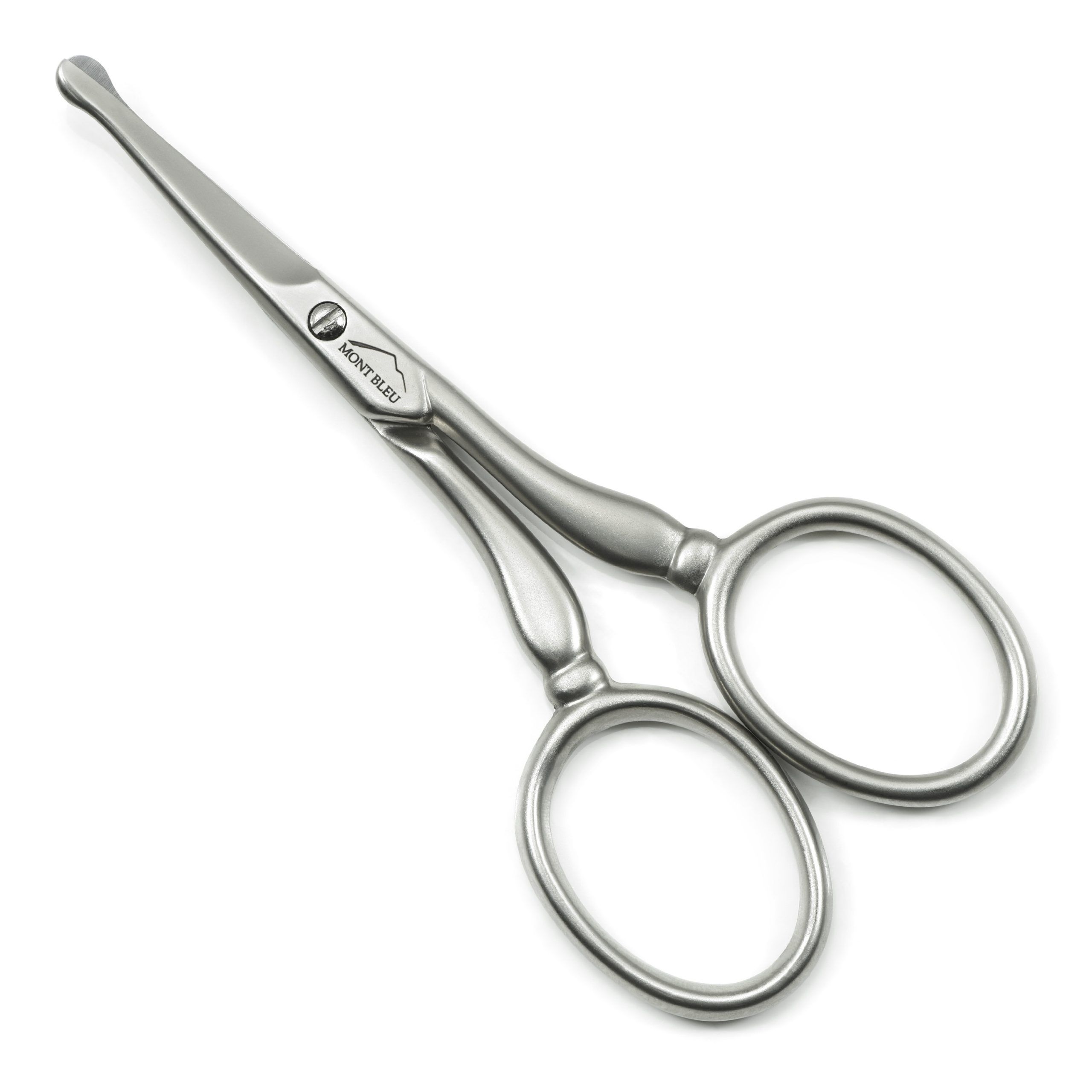 Mont Bleu Ear & Nose Hair Curved Scissors, Carbon Steel, Made In Italy - 3½"/ 9 Cm