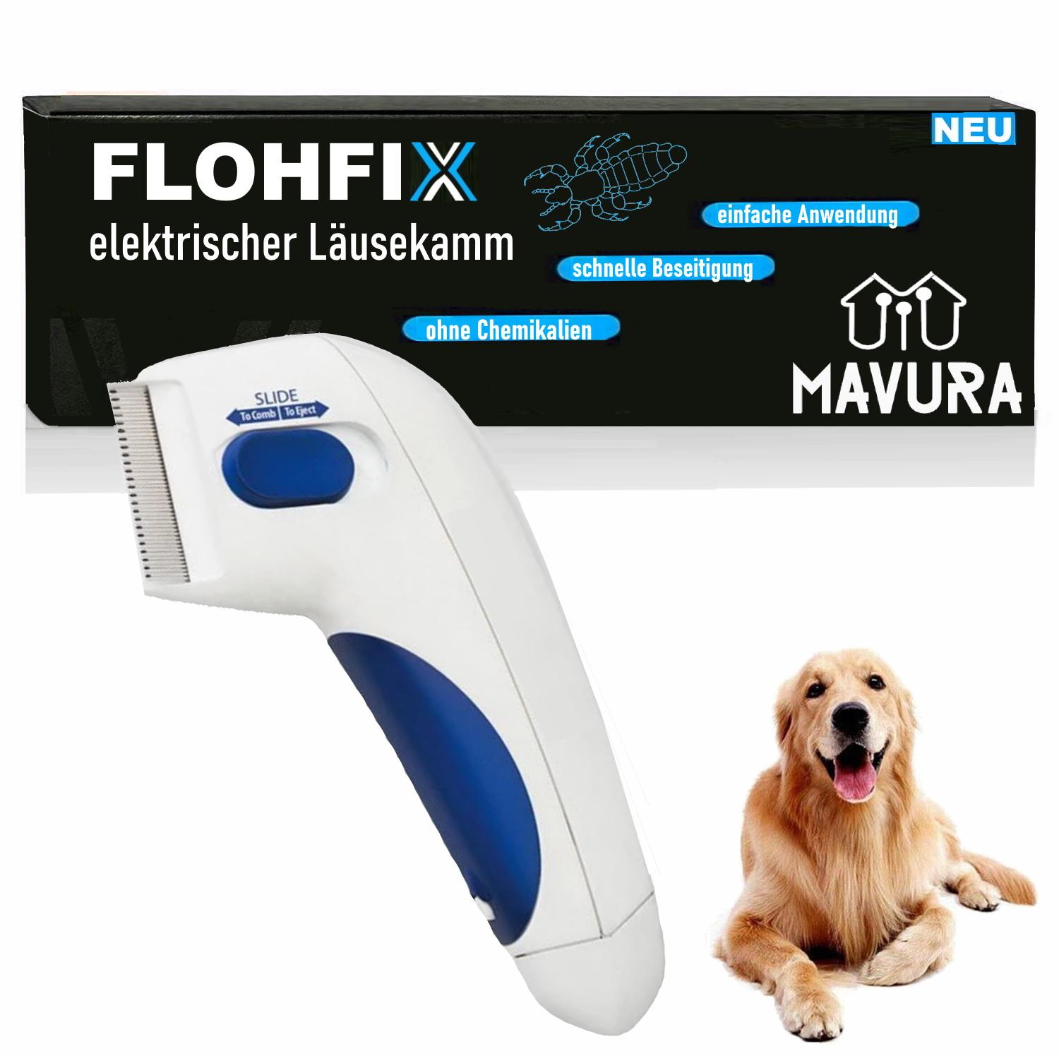 FLOHFIX Electric Lice Comb Nit Comb Flea Comb Dogs Cats Children Lice Comb