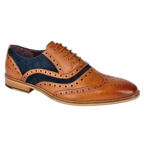 Roamers Mens 5 Eyelet Leather Brogue Oxfords
