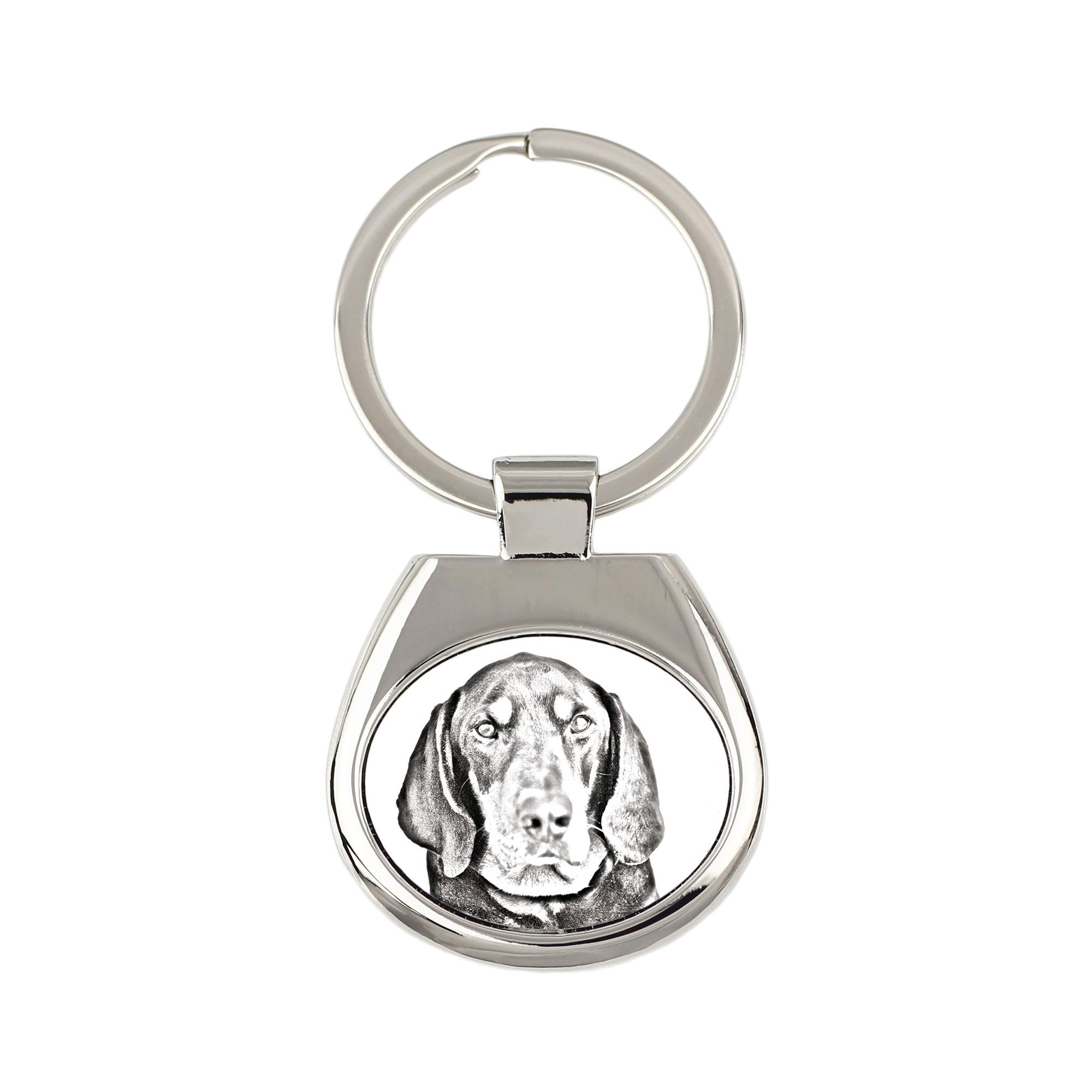 Black and Tan Coonhound I - Keychain with a Dog, Keychain with a Print, Personalized Pendant from the Art-Dog Brand