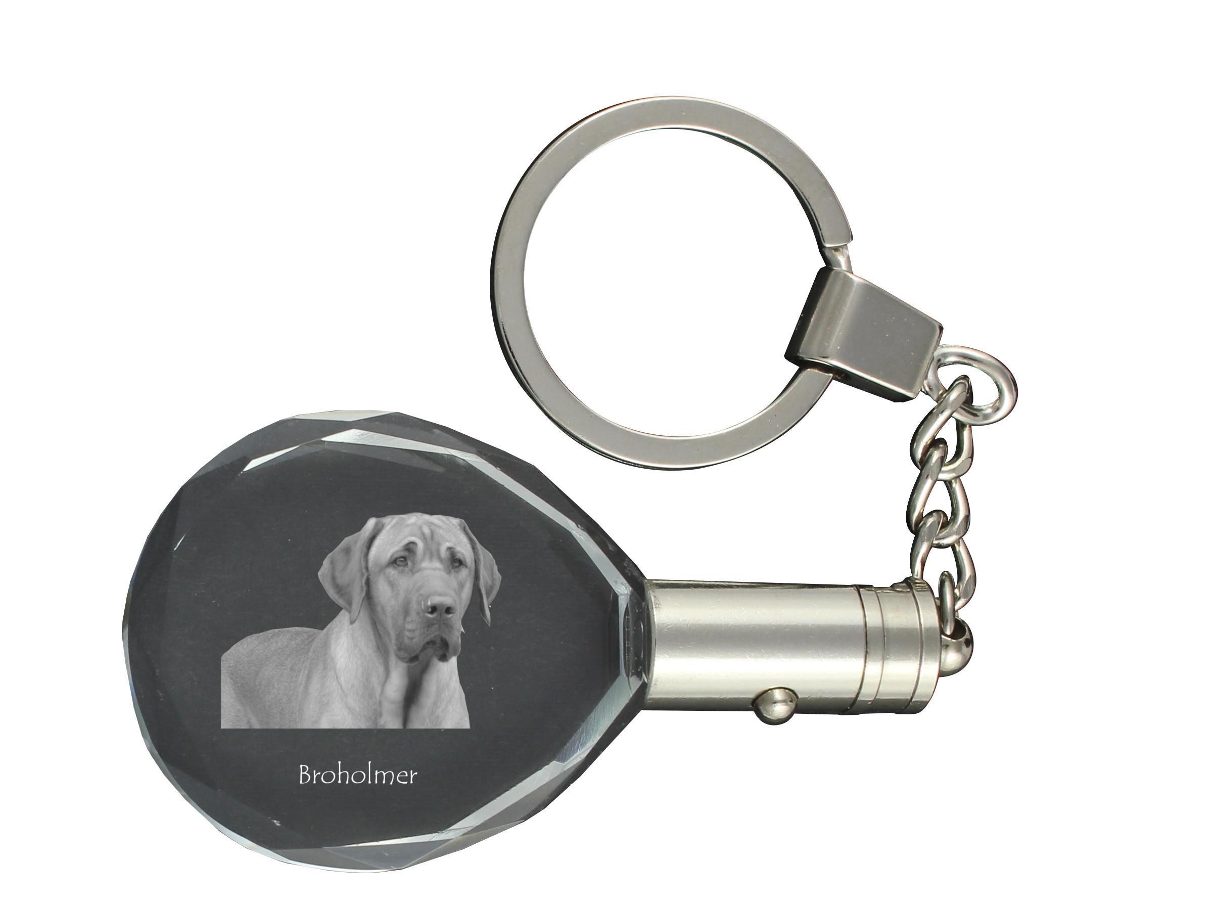 Black and Tan Coonhound - Pendant with a Photo of a Dog, Crystal Key Ring In a Gift Box, a Unique Gift by Art-Dog
