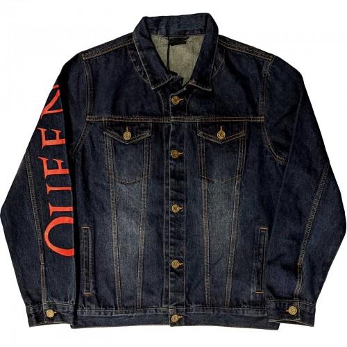 Queen Unisex Adult Crest Cotton Denim Jacket