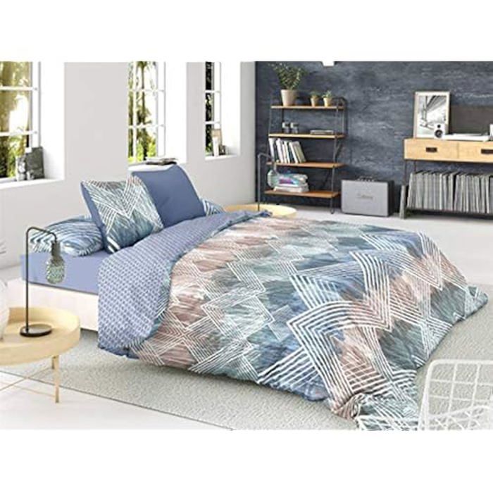 Bed Linen Set - Pierre Cardin - Scott - Reversible Color Design - Blue - 140 X 200 Cm
