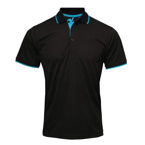 Premier Mens Contrast Coolchecker Polo Shirt