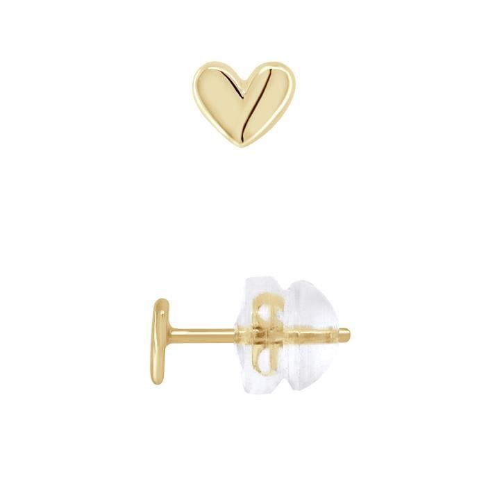 Earrings - LÉA &; ARTHUR - HEART - 375 Yellow Gold - SILICONOR Stroller System - Child