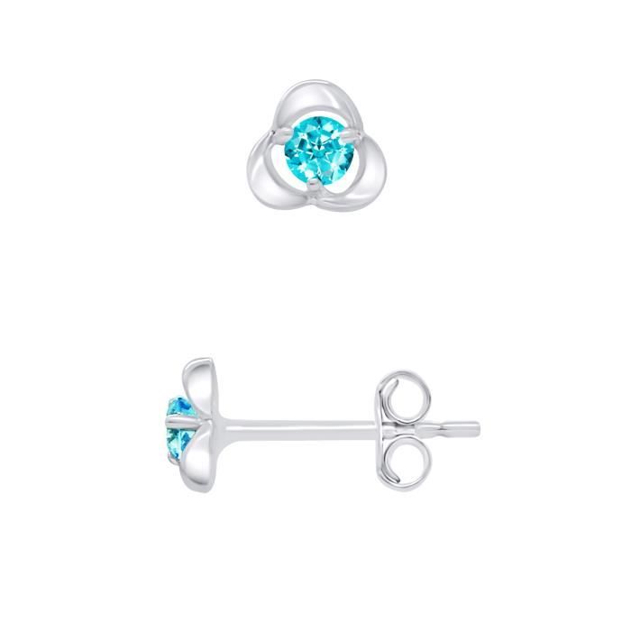 Earrings - LÉA &; ARTHUR - BLUE TOPAZ - 925 Silver - Semi-precious Stone - Stud