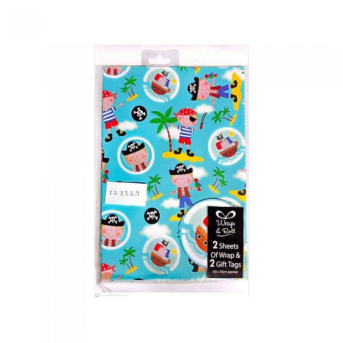 Pirate Gift Wrap Sheets (Pack of 4)