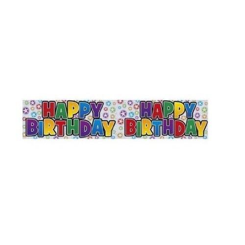 Foil Holographic Happy Birthday Banner