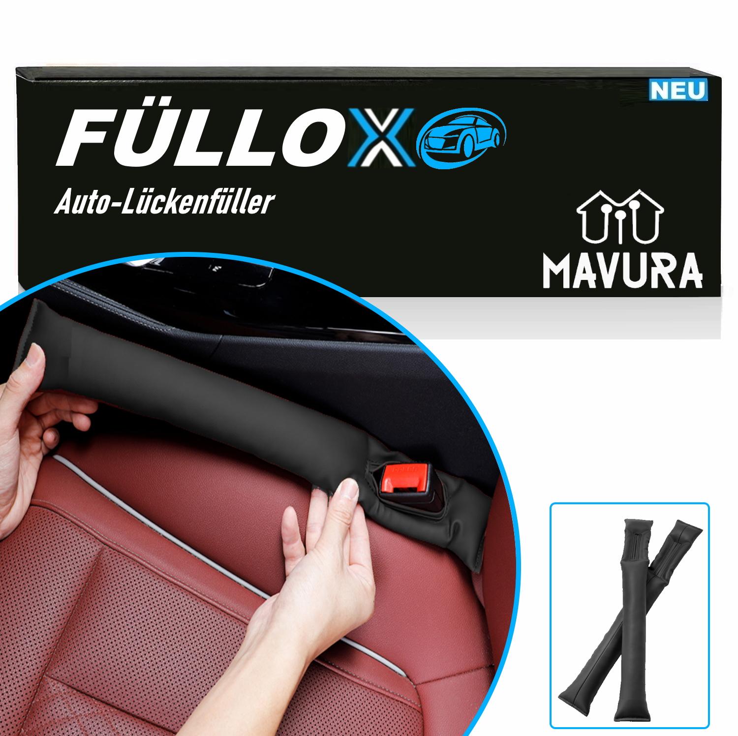 FÜLLOX Gap Filler Car Seat Gap Filler Universal Crack Filler Set of 2 Black