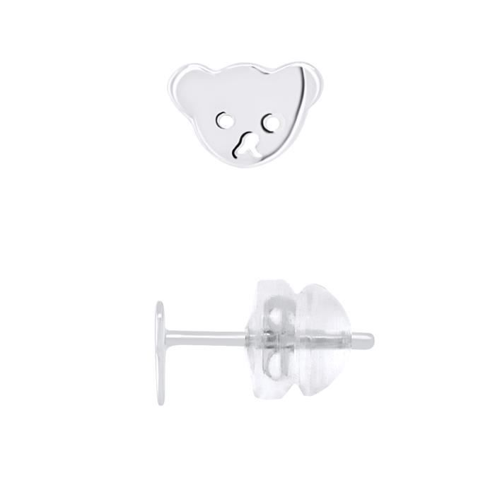 Earrings - LÉA &; ARTHUR - OURSON - 375 White Gold - SILICONOR Stroller System - Child