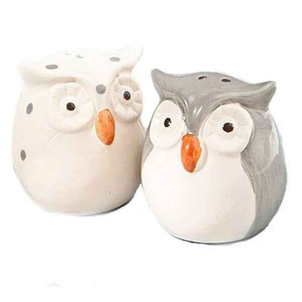 Duo Salt Pepper Owls Salt and Pepper Shaker Owls