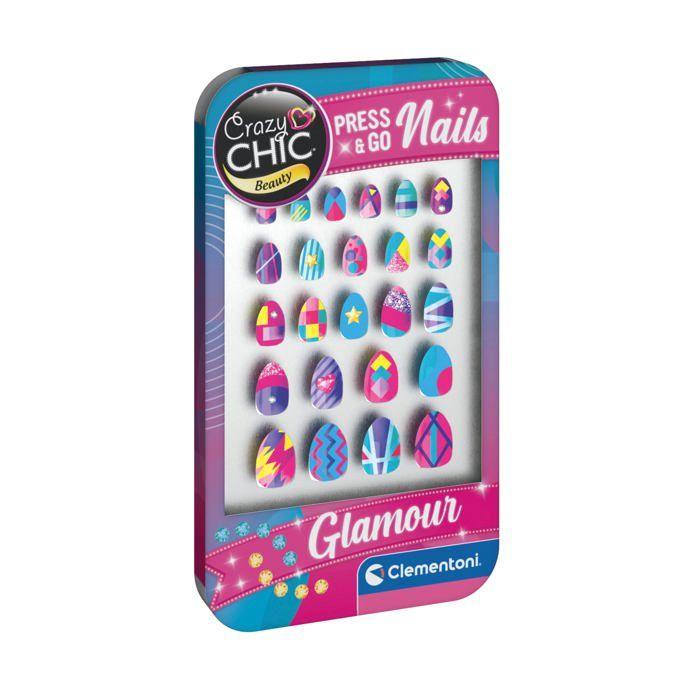 Colorful Nail Art Kit - Clementoni - Crazy Chic Plug & Go - Colorful - 16x25x4 Cm - Creative Activities