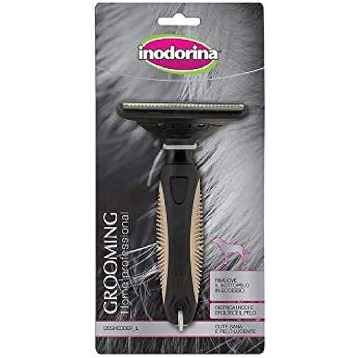 Dog Deshedder - INODORINA - Inodorina Deshedder - Black - Eliminates Knots - Daily Use