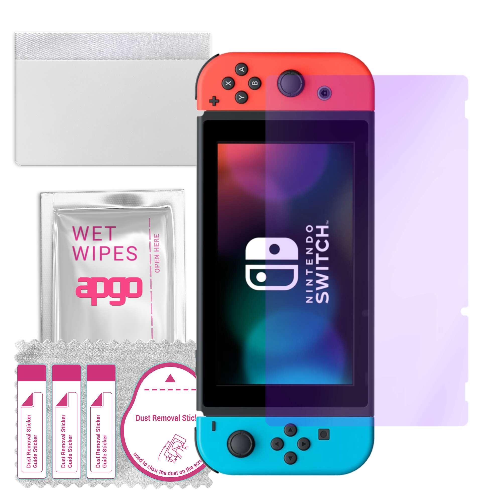 apgo Anti-Blue 9H Hybrid Protective Glass Compatible with Nintendo Switch, Flexible Nano Glass, Great Replacement for Tempered Glass, Scratch-resistan