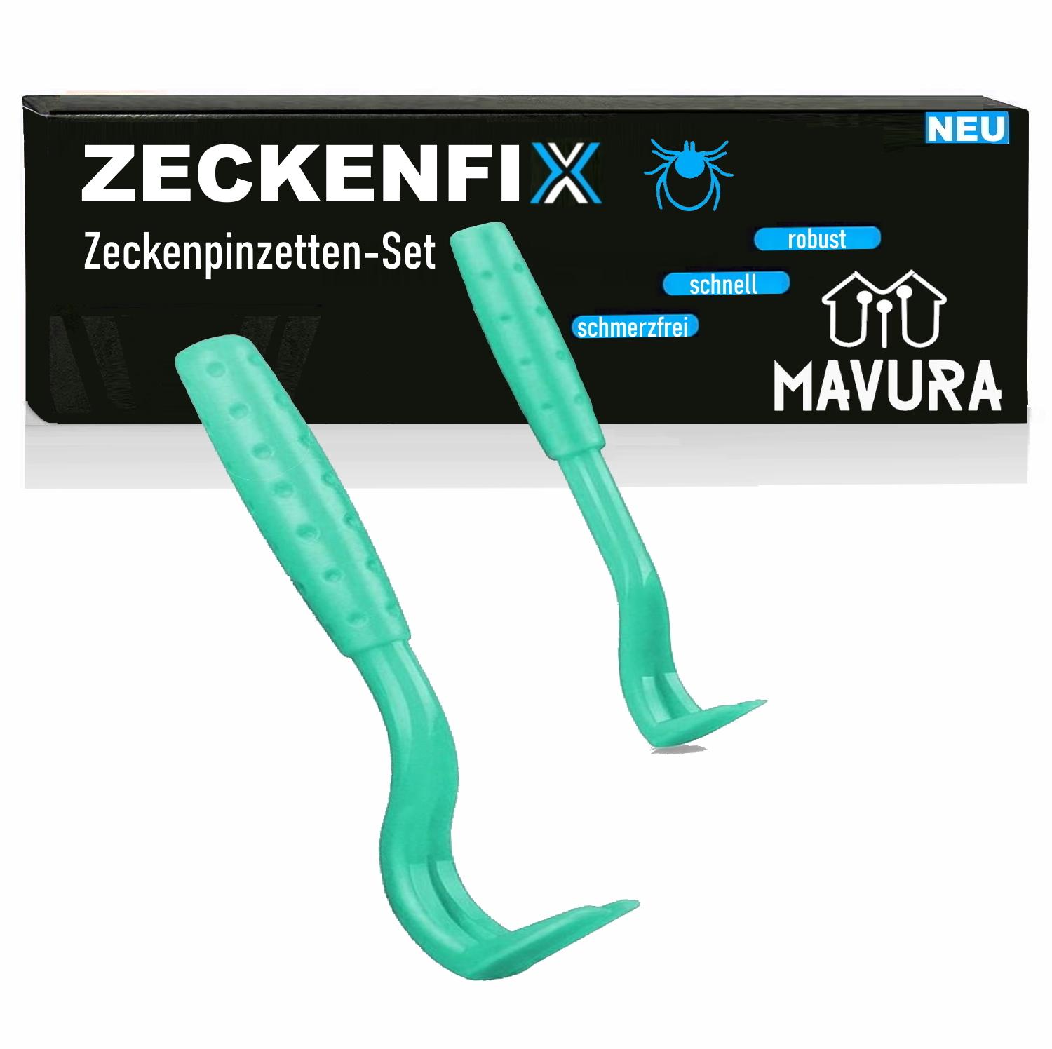 ZECKENFIX Tick Tweezers for Dogs and Cats, Tick Remover and Tick Hook Set