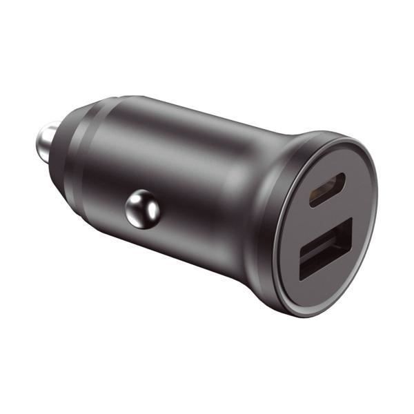 USB Car Charger - KSIX - BXCRC20PD - Black - 20W Fast Charge - USB-A + USB-C