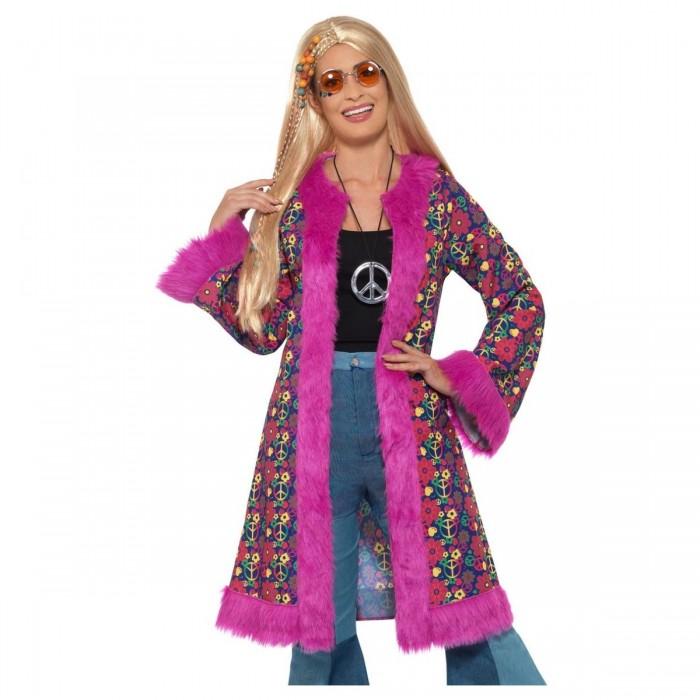 Smiffys Womens/Ladies 60s Hippie Coat