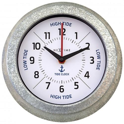 Nextime Tide Wall Clock Galvinised Silver - 22cm