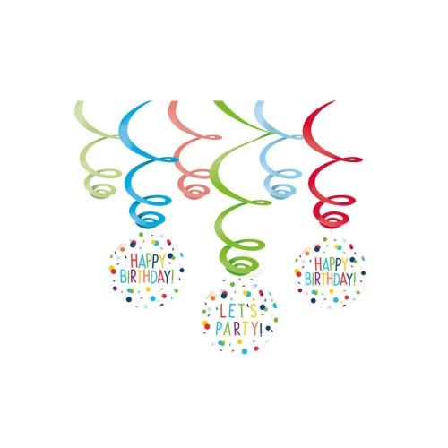 Amscan Swirl Birthday Party Decoration (Pack of 6)