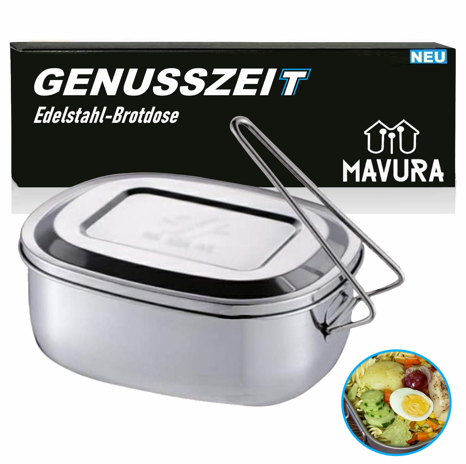 GENUSSZEIT Stainless Steel Lunch Box Breakfast Box Lumberjack Box with Handle