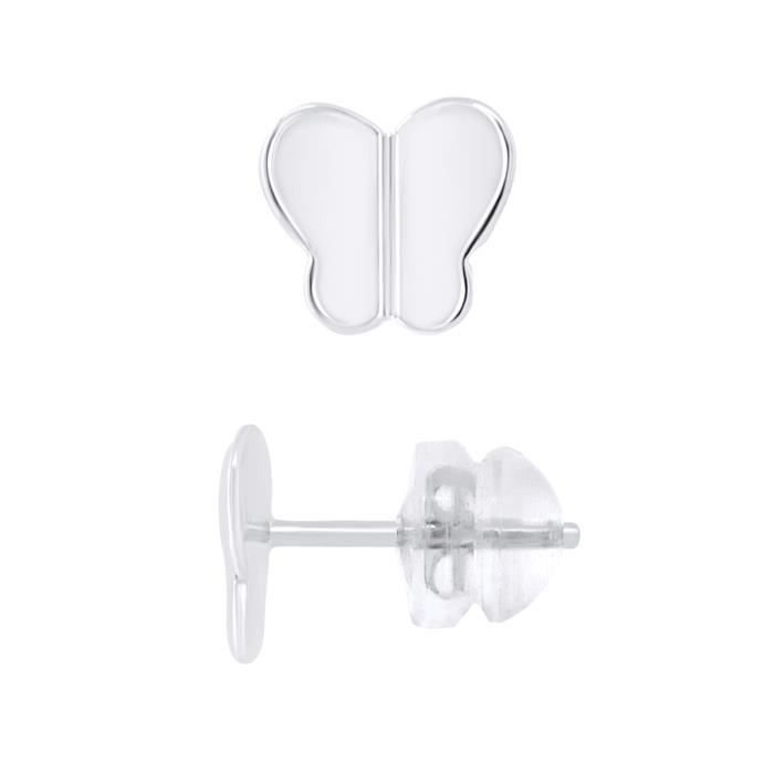 Earrings - LÉA &; ARTHUR - PAPILLION Motifs - 375 White Gold - SILICONOR Stroller System - Child