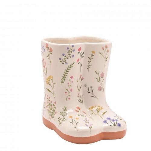 The Cottage Garden Ceramic Vase Small - Floral Wellies