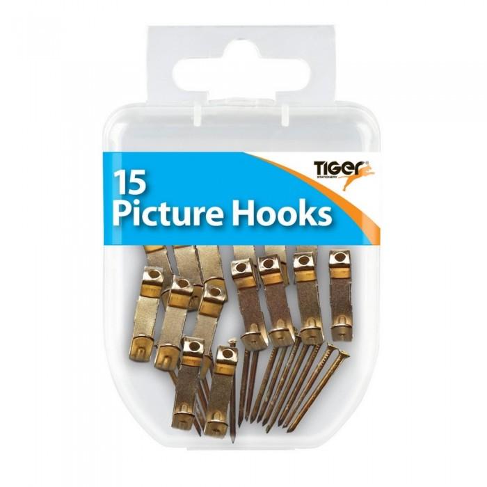 Tiger Stationery Essentials Picture Hooks (Pack of 15)