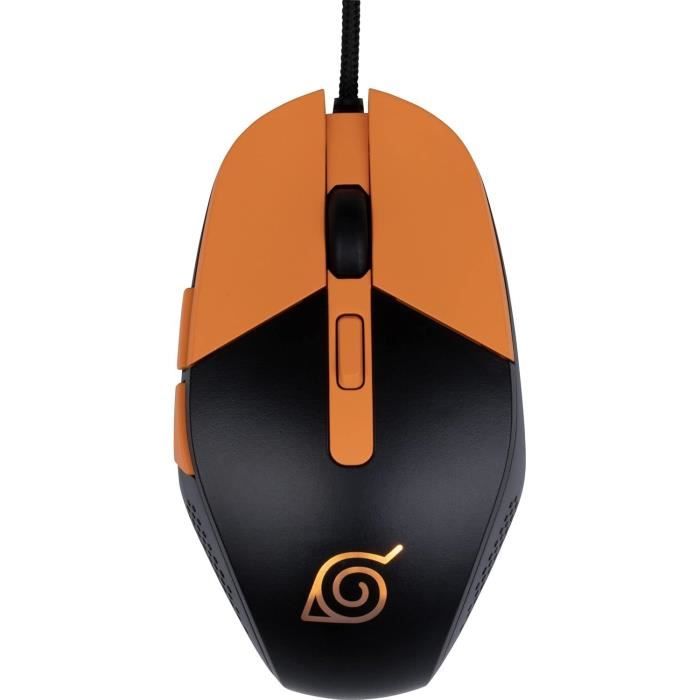 Gaming Mouse - Wired for PC - KONIX - Naruto Shippuden - Black and Orange