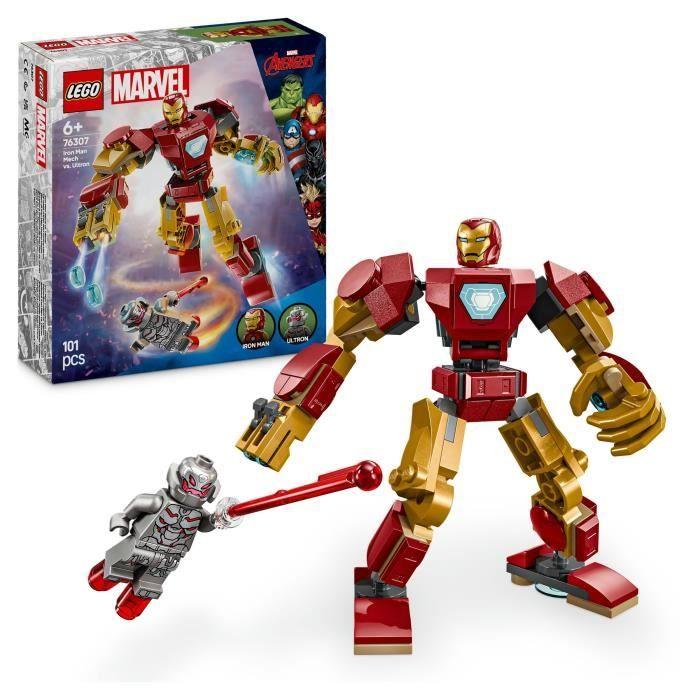 LEGO Marvel 76307 Iron Man's Robot Vs. Ultron - Toy with Superheroes from 6 Years